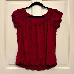 Max Edition Soutache Puff Sleeve Bubble Top, size XS